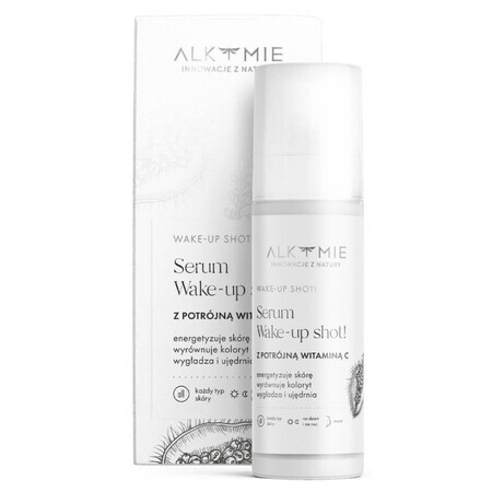 Alkmie Snow White Wake-up shot!, Gesichtsserum mit dreifachem Vitamin C, 30 ml