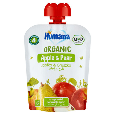 Humana, Bio-Mousse, Apfel und Birne, nach 4 Monaten, 90 g