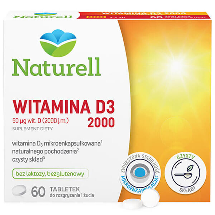 Naturell Vitamin D3 2000, 60 Kautabletten