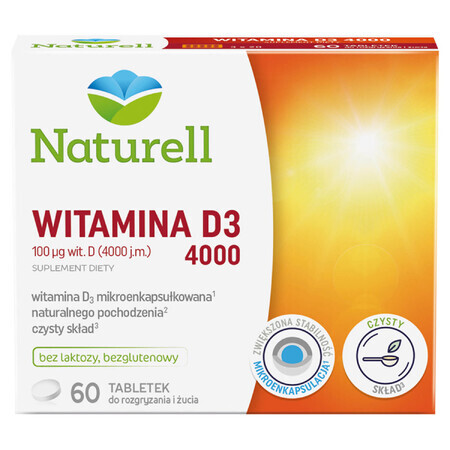 Naturell Vitamine D3 4000, 60 comprimés à croquer