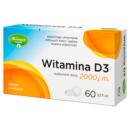 Herbapol Vitamine D3 2000 IE, 60 filmomhulde tabletten