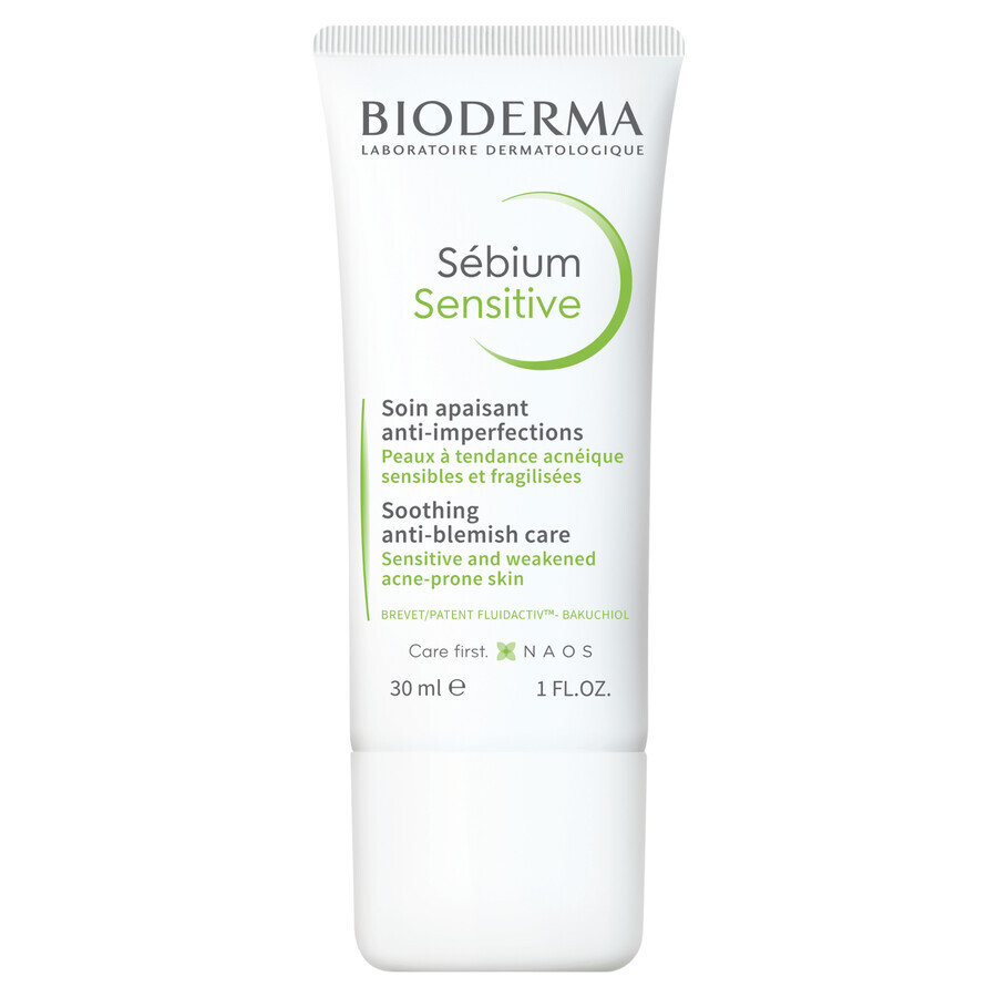 Bioderma Sebium Sensitive, beruhigende Pflegecreme für zu Akne neigende Haut, 30 ml