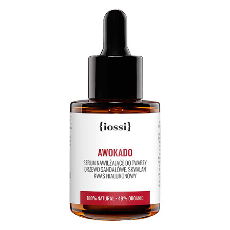 Iossi, feuchtigkeitsspendendes Gesichtsserum, Avocado, Sandelholz und Hyaluronsäure, 30 ml