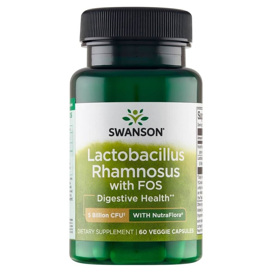 Swanson Lactobacillus Rhamnosus cu FOS, 60 capsule vegetariene