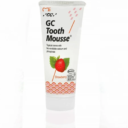 GC Tooth Mousse Zahnpasta, Erdbeergeschmack ohne Fluorid, 35 ml