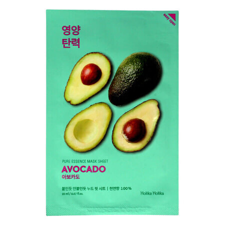 Holika Holika, Pure Essence Mask Sheet Avocado, cotton mask, 1 pc