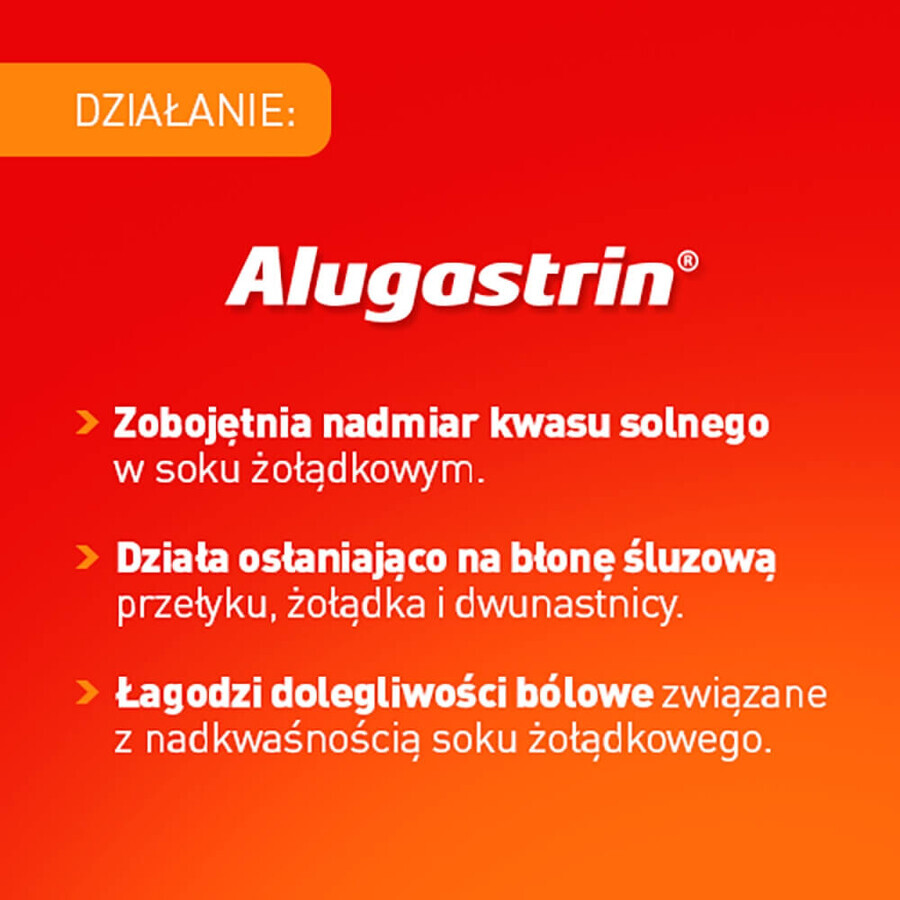 Alugastrin 340 mg, aromă de mentă, 20 comprimate masticabile