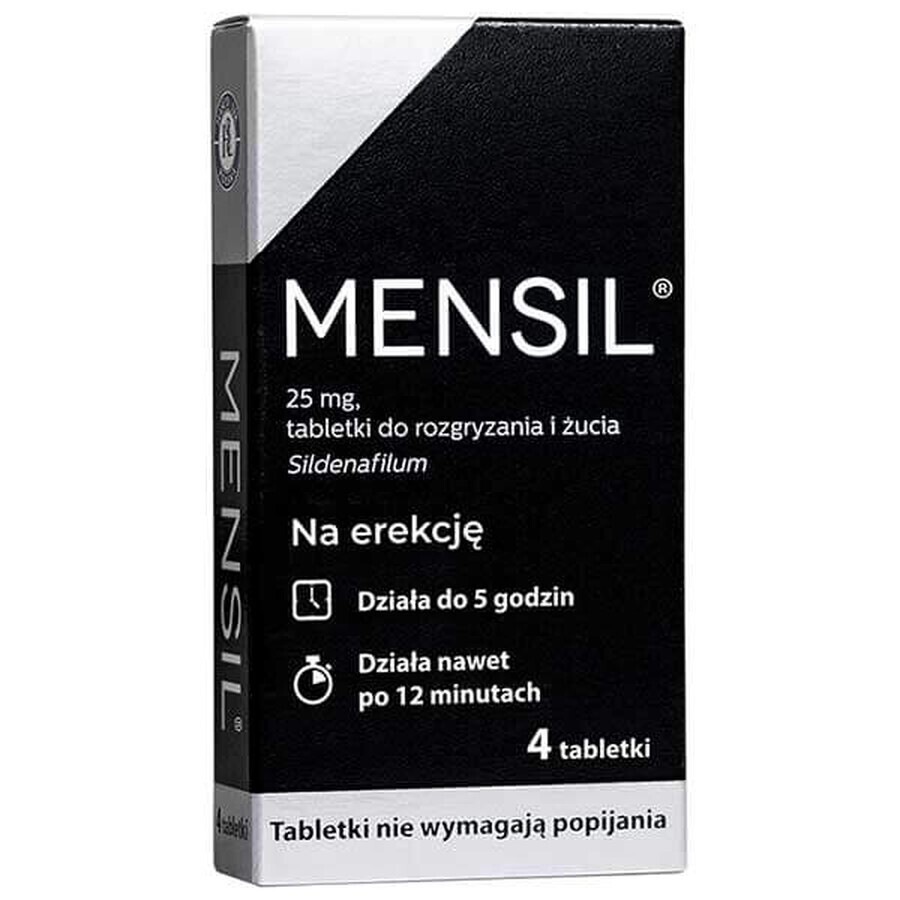 Mensil 25 mg, 4 kauwtabletten