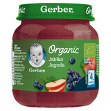 Gerber Bio-Dessert, Apfel, Heidelbeere, nach 4 Monaten, 125 g