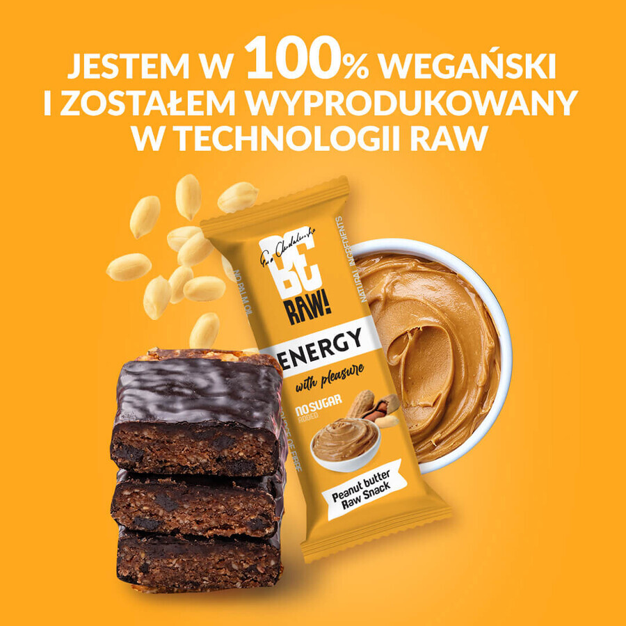 BeRAW! Energy Raw Snack, baton energetic, cremă de alune, 40 g