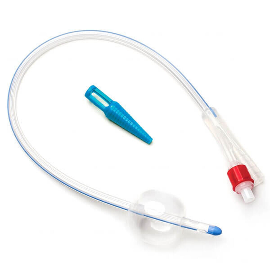 Foley Urethral Catheter, 2 Ways with Plastic Valve, 100% Silicone, with X-ray Contrast, CH 18, 1pc