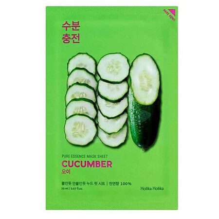 Holika Holika, Pure Essence Mask Sheet Cucumber, maschera in cotone, 1 pezzo