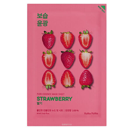 Holika Holika Pure Essence Mask Sheet Strawberry, maschera in cotone, 1 pezzo