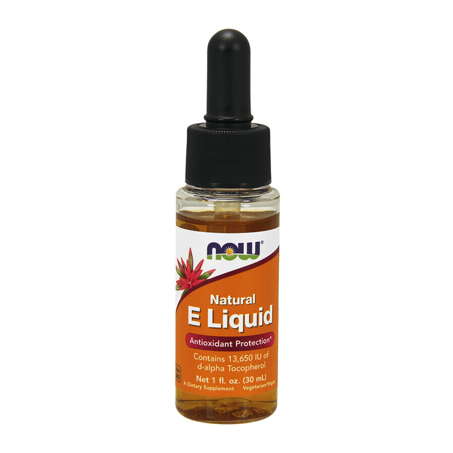 Now Foods Natural E-Liquid, vitamina E, gocce, 30 ml