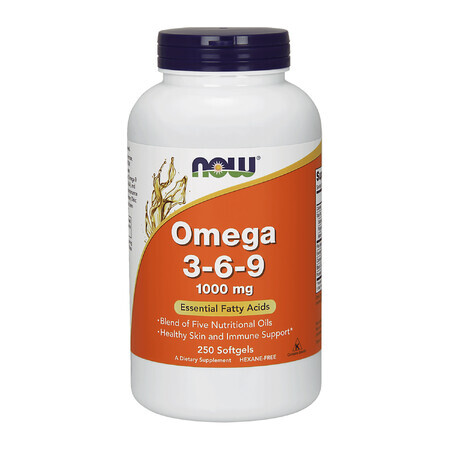 Now Foods, Omega 3-6-9 1000 mg, 250 Kapseln