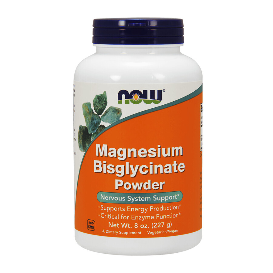 Now Foods Magnesium-Bisglycinat-Pulver, Magnesium 250 mg, 227 g