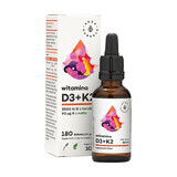 Aura Herbals, Vitamin D3 2000 IU, K2mk7, drops, 30 ml