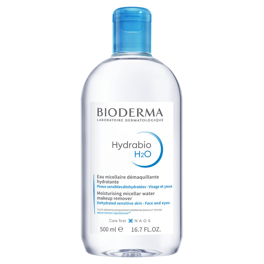 Bioderma Hydrabio H2O, demachiant micelar hidratant, piele deshidratată, 500 ml