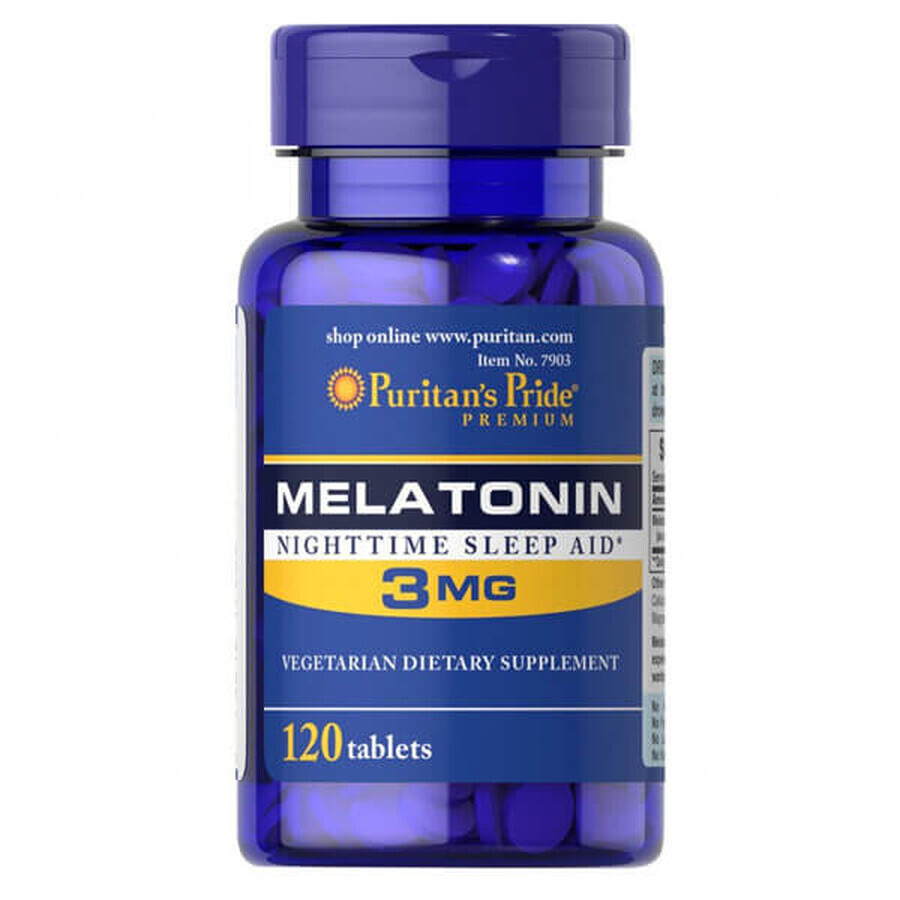 Puritans Pride, Melatonine 3 mg, 120 tabletten