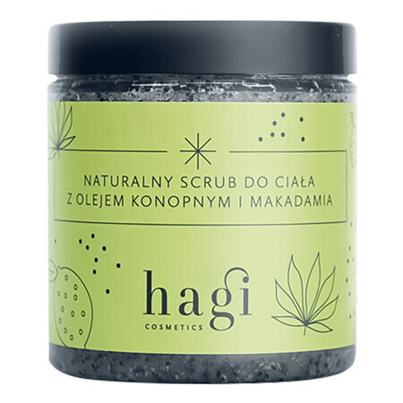 Hagi Cosmetics, natural body scrub with hemp and macadamia oil, 280 g