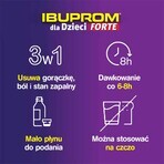 Ibuprom for Children Forte 200 mg/ 5 ml, suspensión oral a partir de 3 meses, sabor fresa, 100 ml