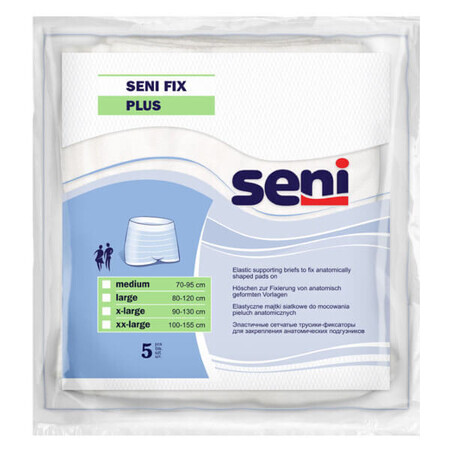 Seni Fix Plus, mutandine a rete, supporto, taglia XL, 90-130 cm, 5 pezzi