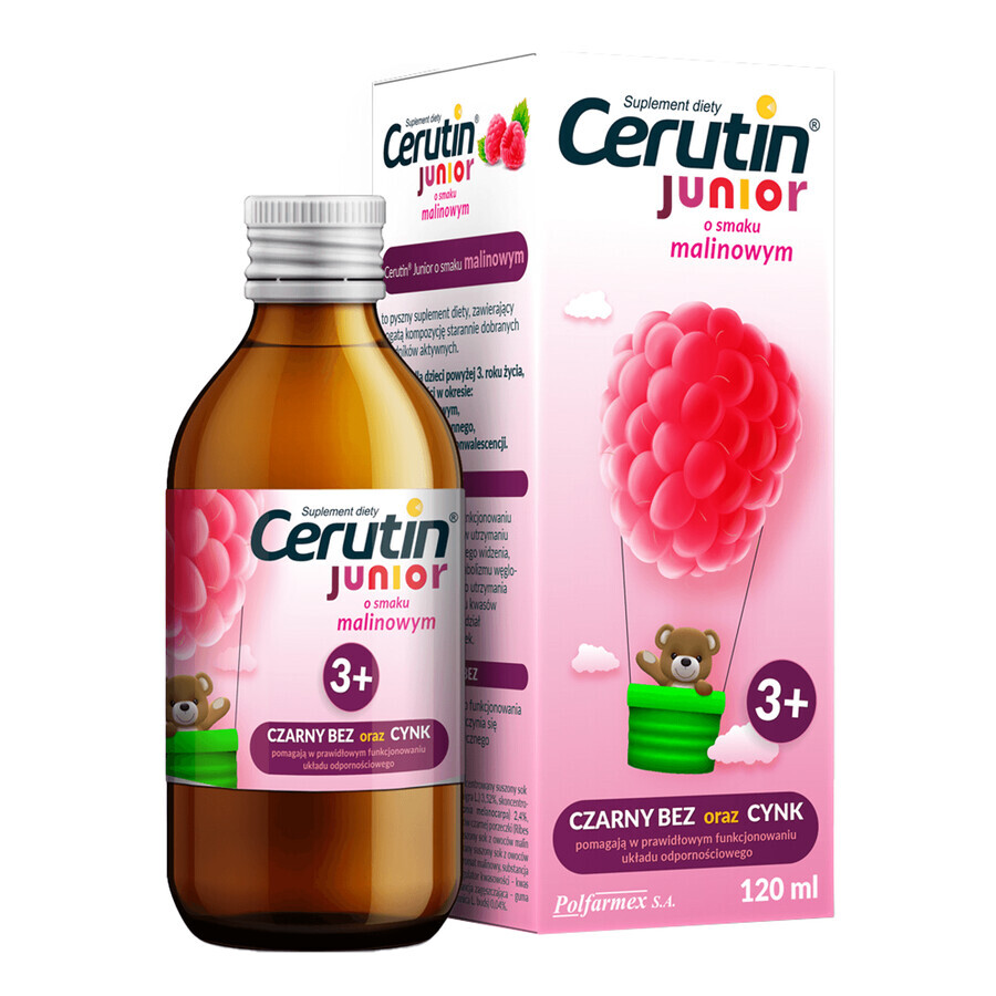 Cerutin Junior, Sirup, für Kinder ab 3 Jahren, Himbeergeschmack, 120 ml