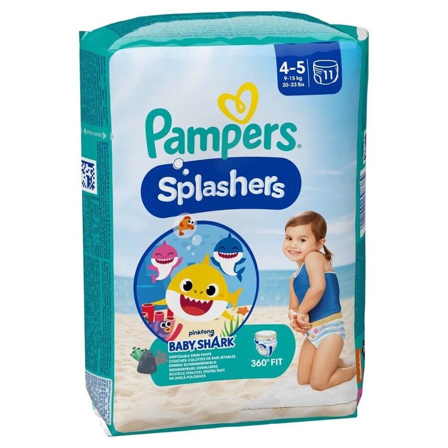 Pampers Splashers, Schwimmwindeln, Größe 4-5, 9-15 kg, 11 Stück