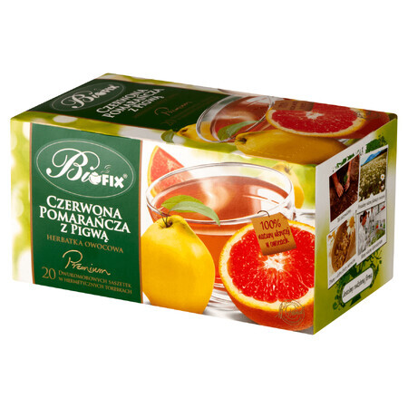 Bi Fix, Premium Rote Orange mit Quitte, Früchtetee, 20 Portionsbeutel