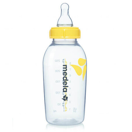 Biberon Medela avec tétine en silicone, débit moyen, 250 ml