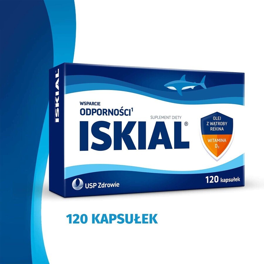 Iskial, Haifischleberöl + Vitamin D3, 120 Kapseln