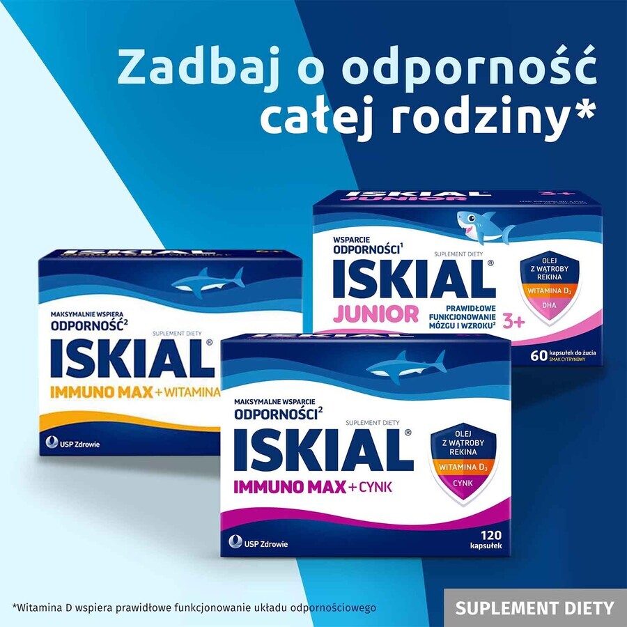 Iskial, Haifischleberöl + Vitamin D3, 120 Kapseln