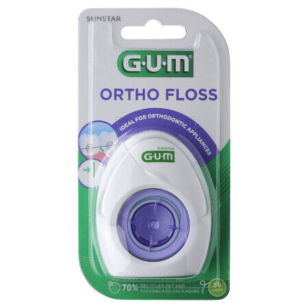 Sunstar Kaugummi, Zahnseide, Ortho Floss, 50 Stück