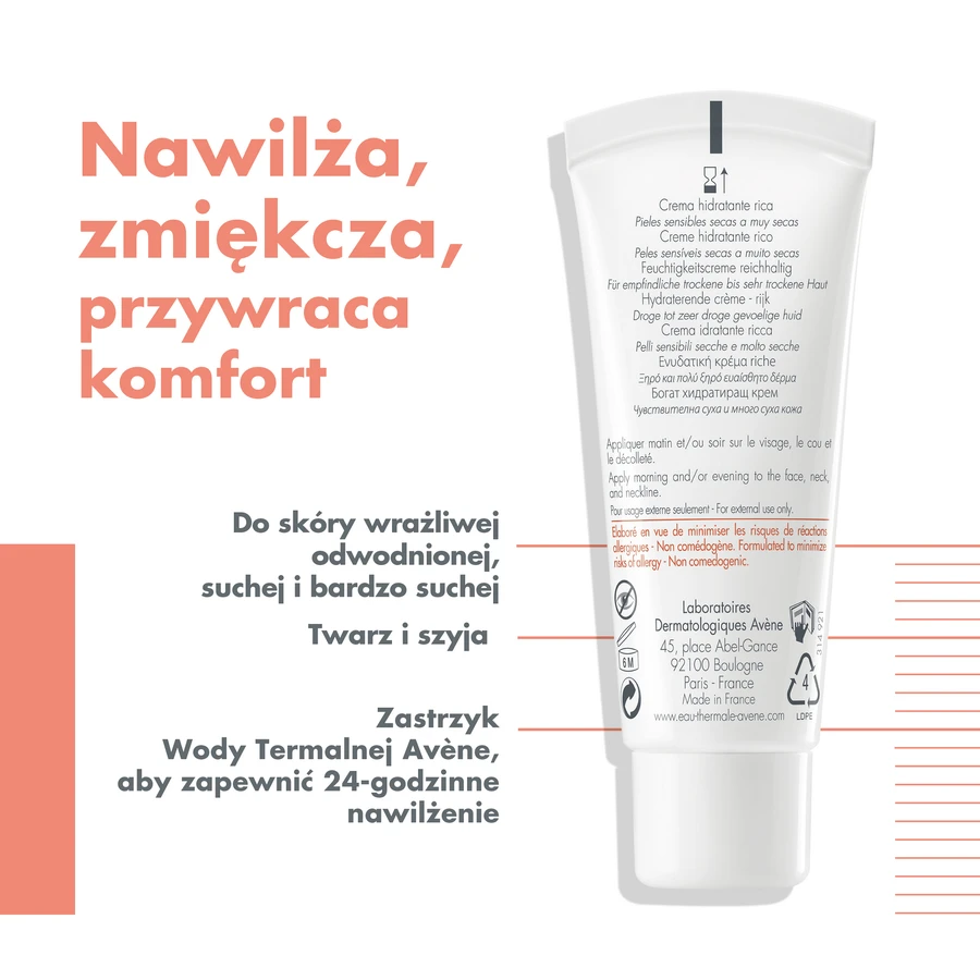 Avene Hydrance Rich Rich Moisturizer Sensitive, Dry & Very Dry Skin 40ml
