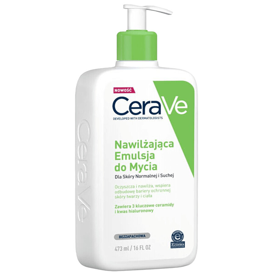 CeraVe, emulsie de curățare hidratantă, piele normală și uscată, 473 ml