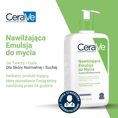 CeraVe, emulsie de curățare hidratantă, piele normală și uscată, 473 ml