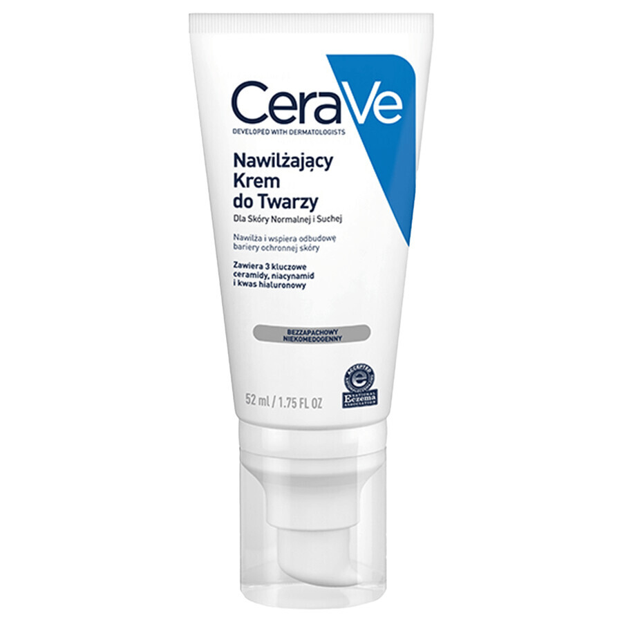 CeraVe, Feuchtigkeitscreme mit Ceramiden für das Gesicht, normale und trockene Haut, 52 ml