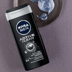 Nivea Men, Gel doccia 3 in 1 per viso, corpo e capelli, Active Clean, 250 ml