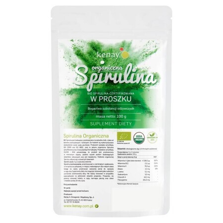 Kenay, organic spirulina powder, 100 g