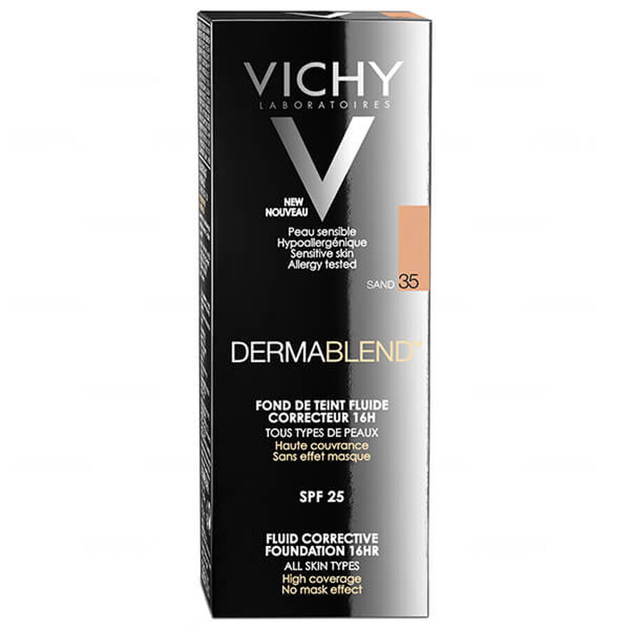 Vichy Dermablend, fluid corector de lungă durată, 35 Sand, 30 ml