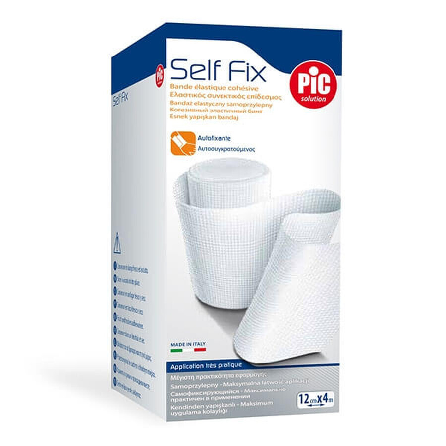 Pic Solution Self Fix, bandage élastique, autocollant, 12 cm x 4 m, 1 pièce