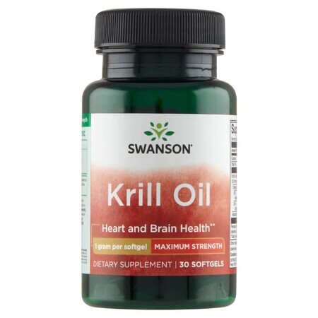 Swanson Krill Oil, Olio di krill antartico, 30 capsule