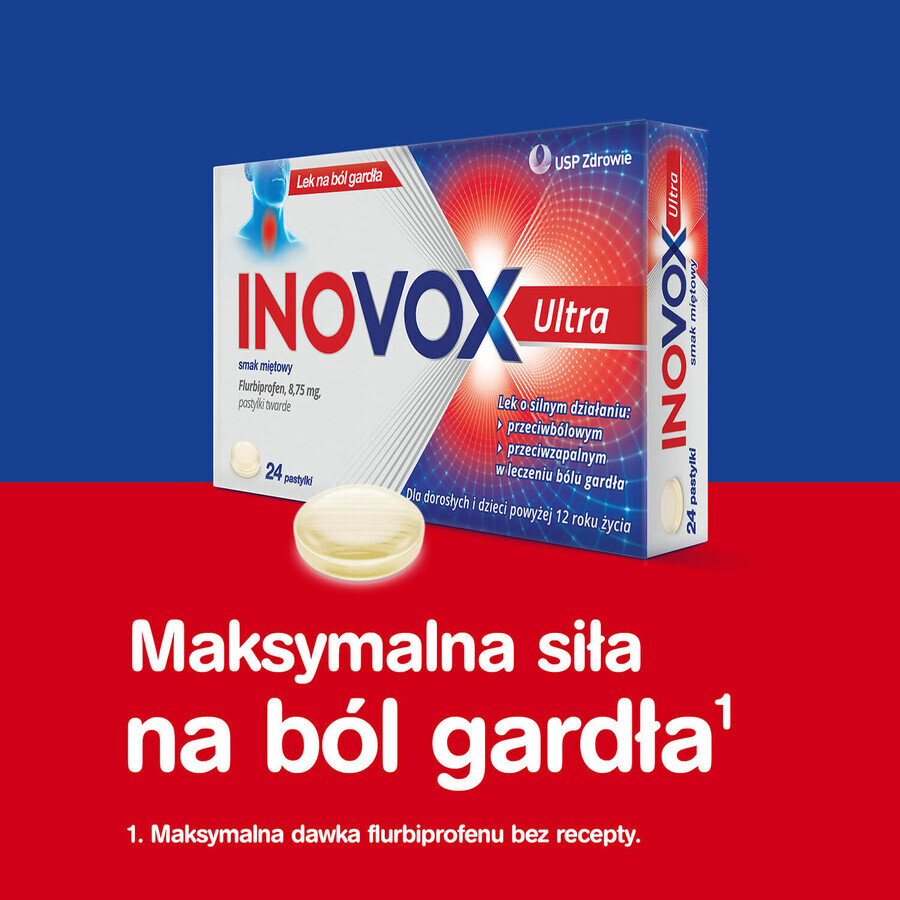 Inovox Ultra 8.75 mg, peppermint flavor, 24 tablets