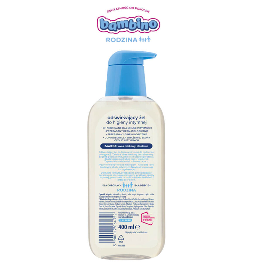 Bambino Family, gel rafraîchissant pour l'hygiène intime, à partir de 3 ans, 400 ml