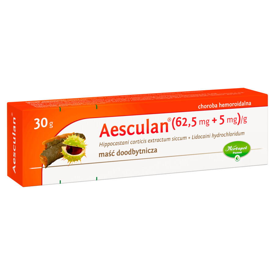 Aesculan (62,5 mg + 5mg)/g, rectale zalf, 30 g