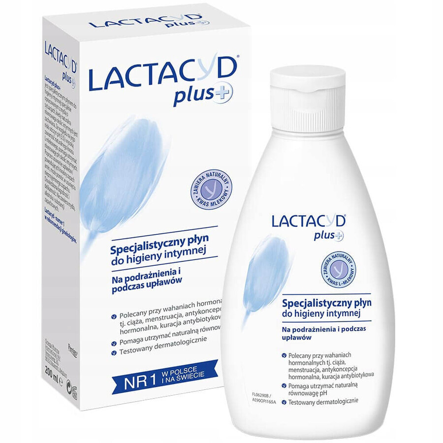 Lactacyd Plus+, liquido specializzato per l'igiene intima, 200 ml