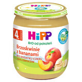 HiPP Fruit Bio, piersici cu banane, după 4 luni, 125 g