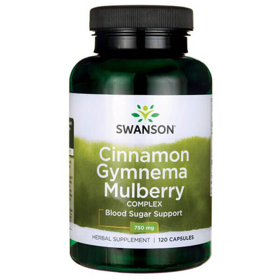 Swanson Cinnamon Gymnema Mulberry Complex, cannelle, gymnema et mûre, 120 gélules