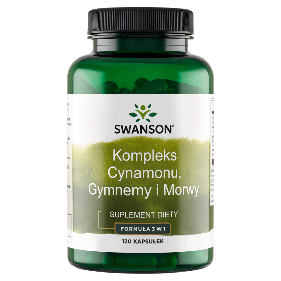 Swanson Cinnamon Gymnema Mulberry Complex, cannelle, gymnema et mûre, 120 gélules