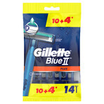 Gillette Blue II Plus, Einwegrasierer, 10 Stück + 4 Stück